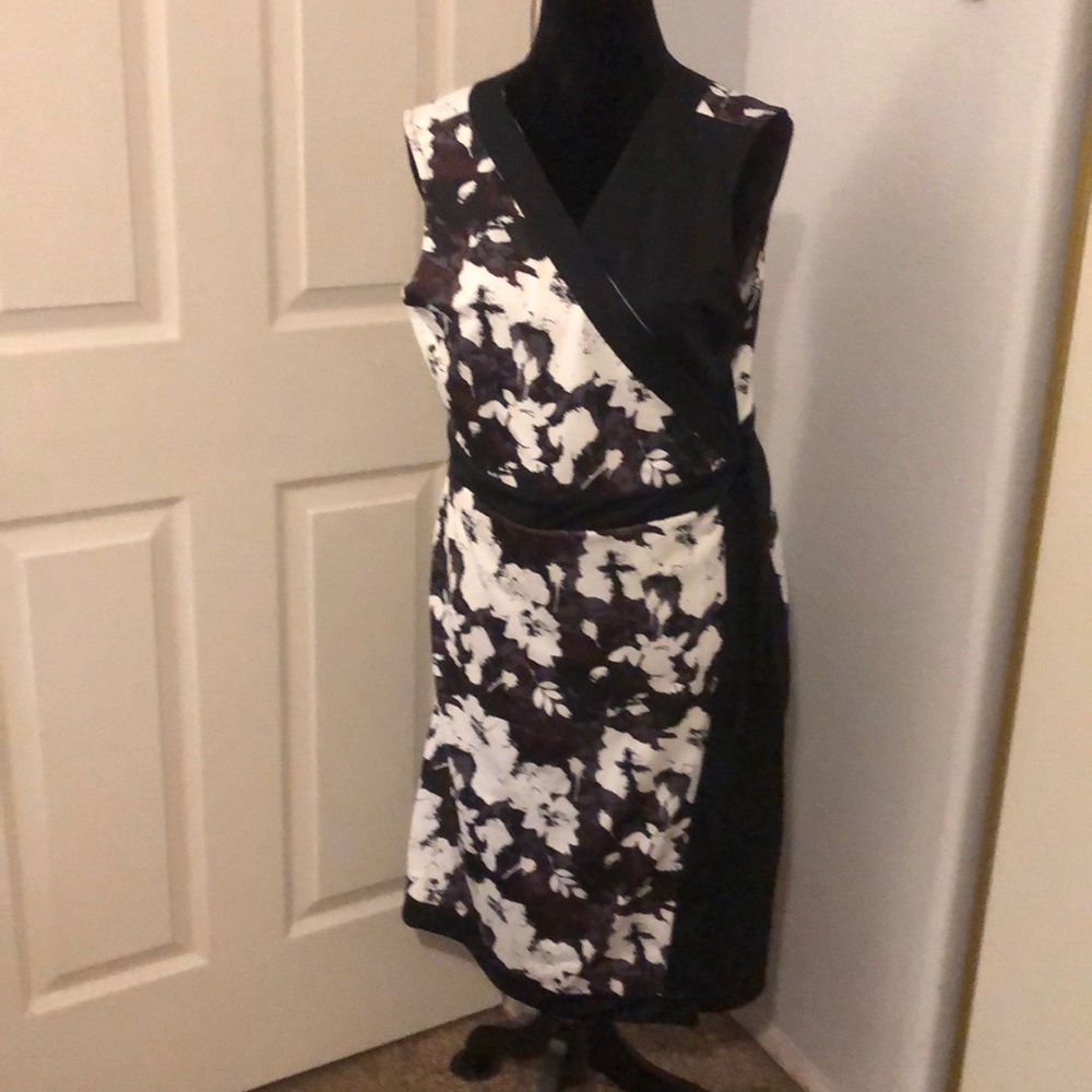 Wrap black and white dress